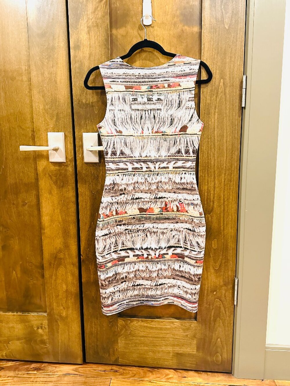Mara Hoffman White and Brown Patterned Midi Dress - Picture 2 of 4